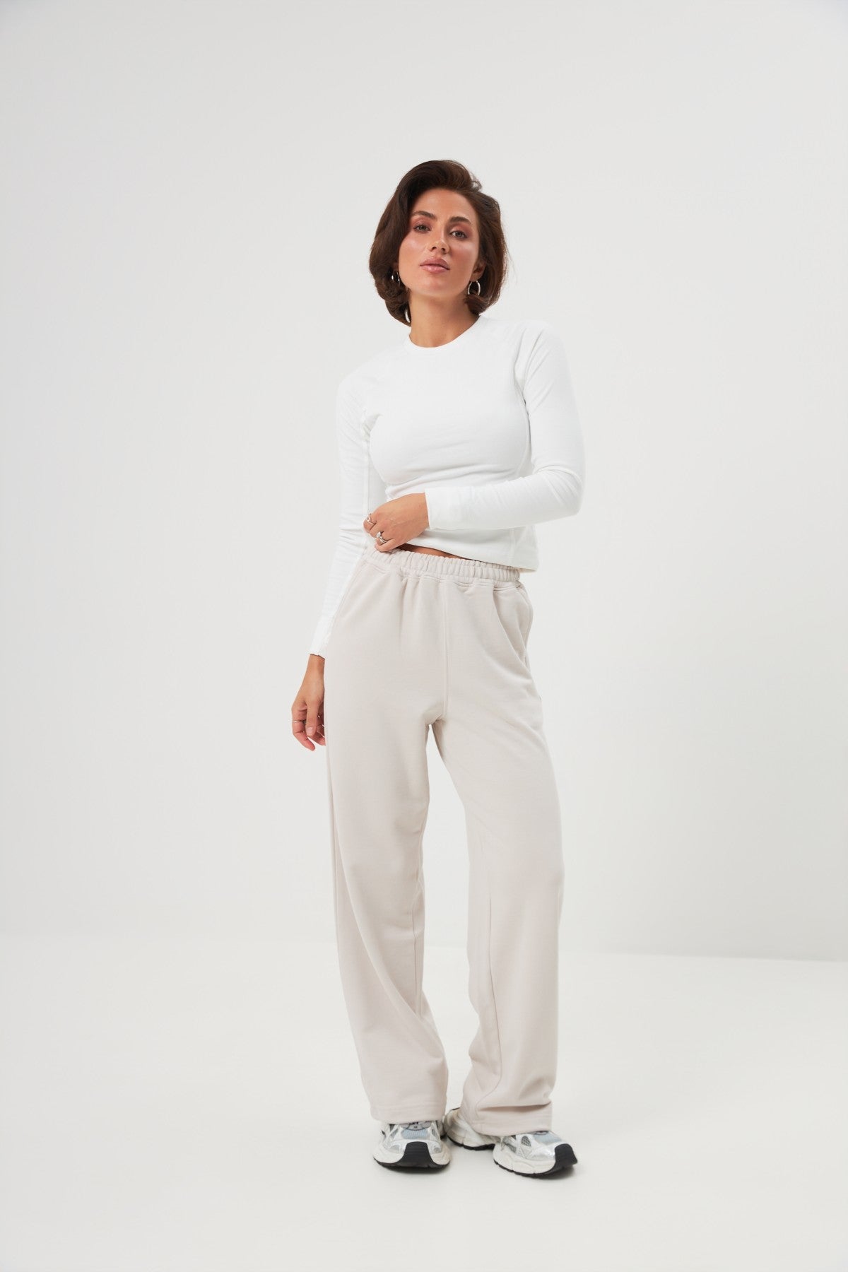Pantaloni palazzo cu elastic Kate