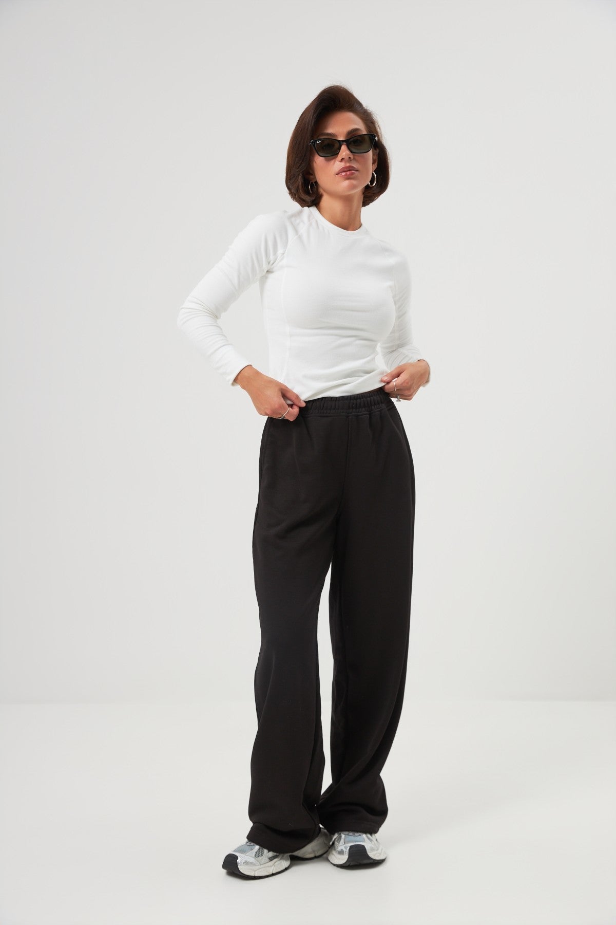 Pantaloni palazzo cu elastic Kate