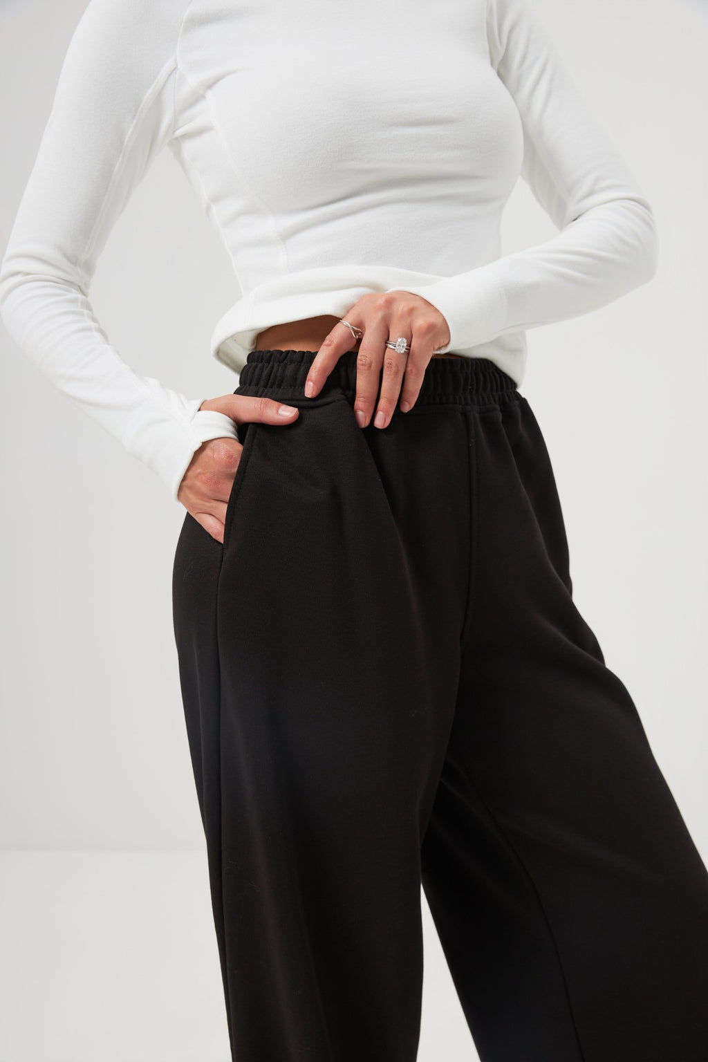 Pantaloni palazzo cu elastic Kate