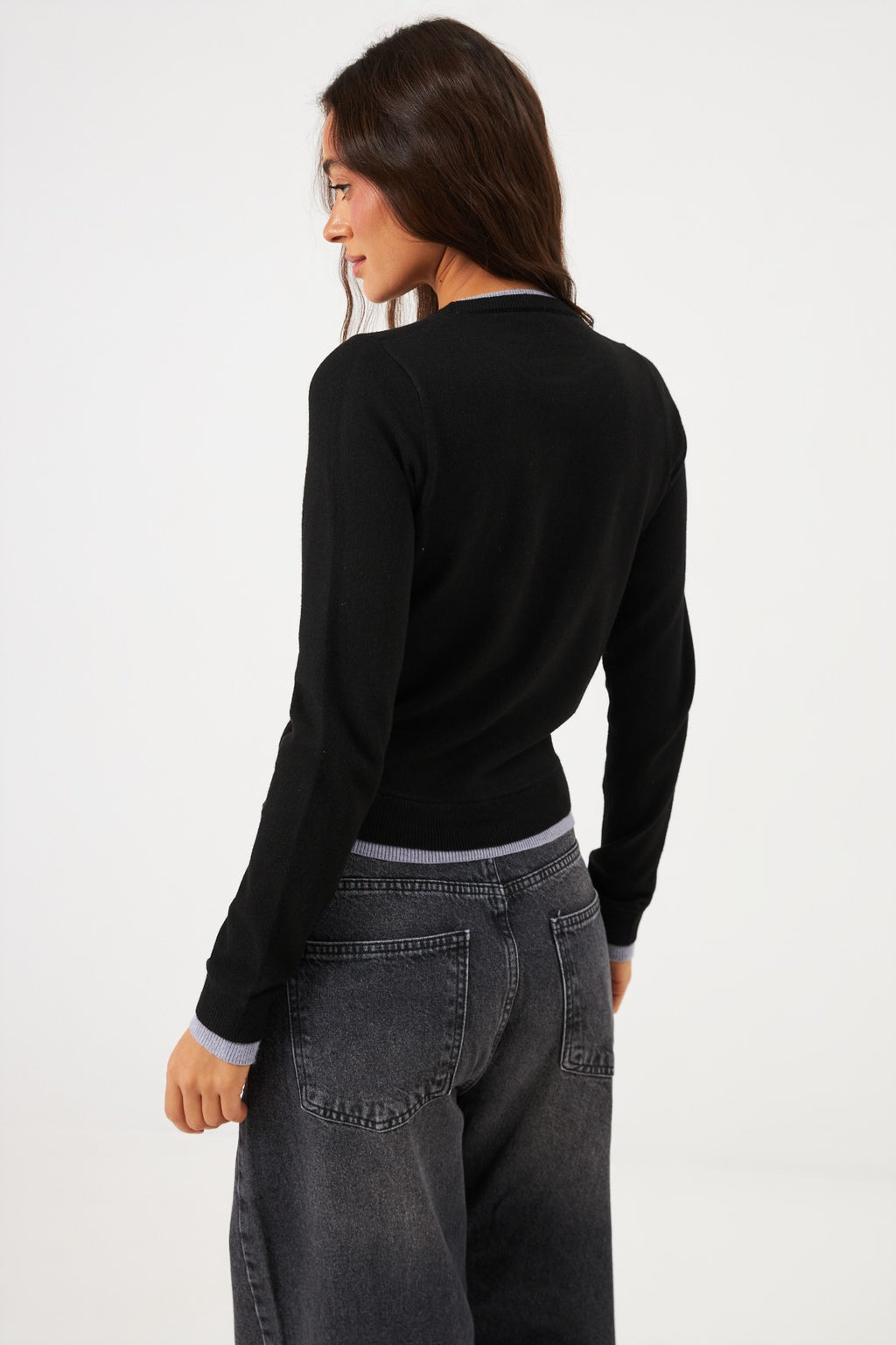 Pulover cu efect de long sleeve