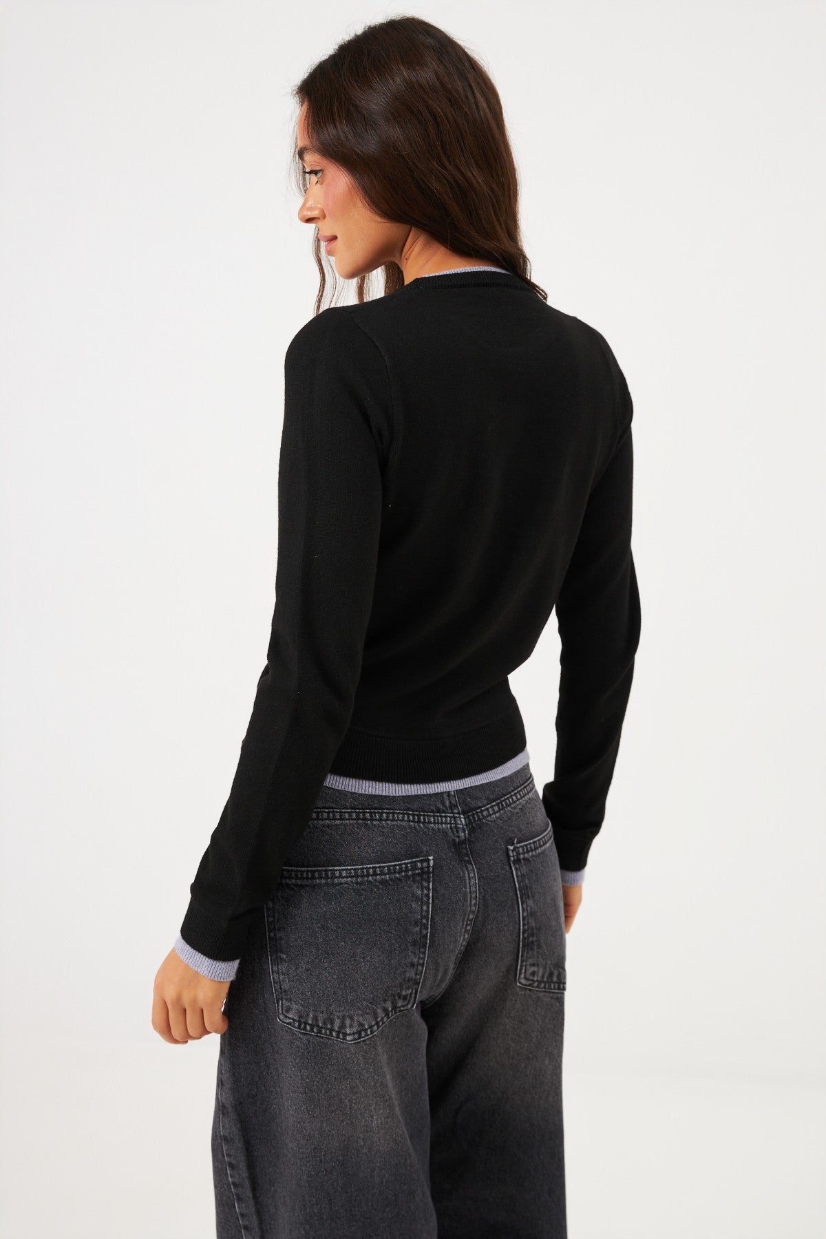 Pulover cu efect de long sleeve
