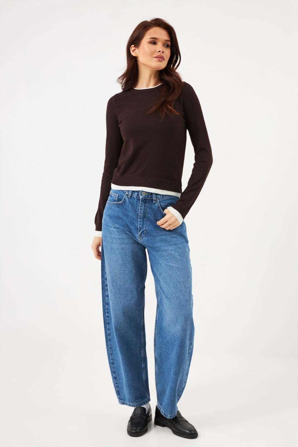 Pulover cu efect de long sleeve