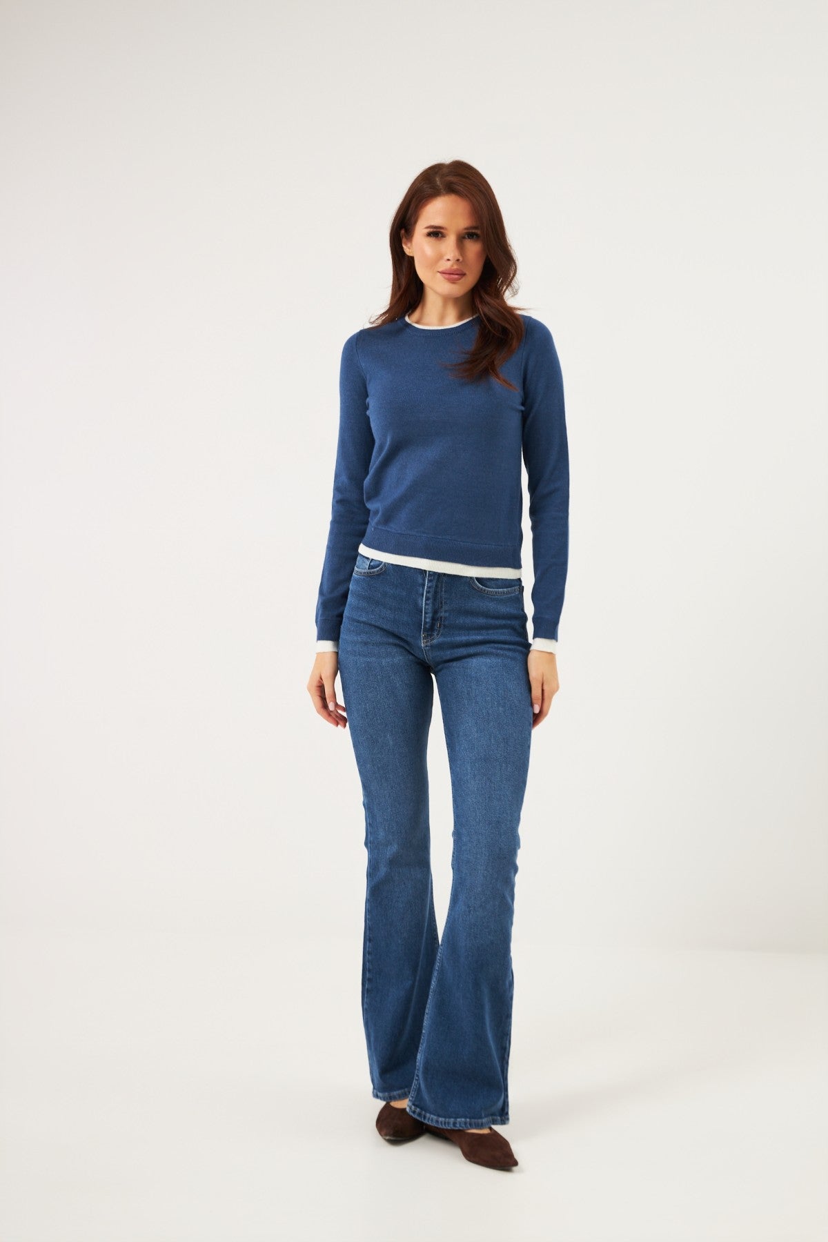 Pulover cu efect de long sleeve