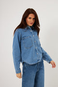 Cămașă din denim cu capse