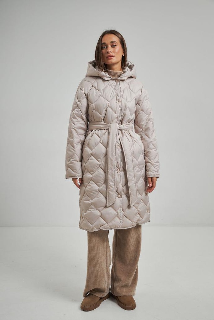 Куртка подовжена стьожка ромб з поясом 