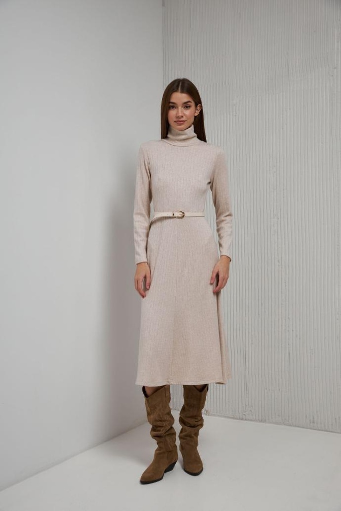 Midi dress with a flared skirt