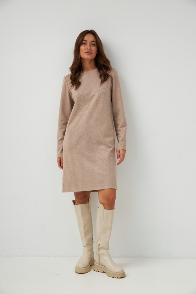 Dress with decorative stitching