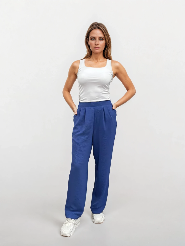 Pantaloni plisati din crep