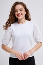 Blouse with lace sleeves