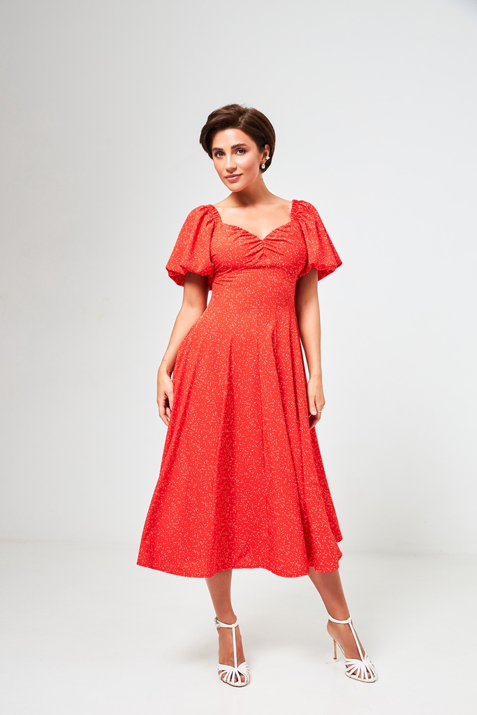 Dress with bell sleeves