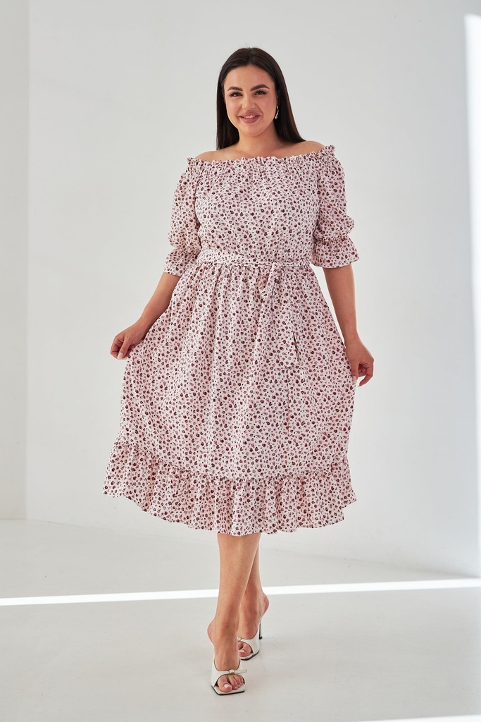 Rochie cu cordon si voloane
