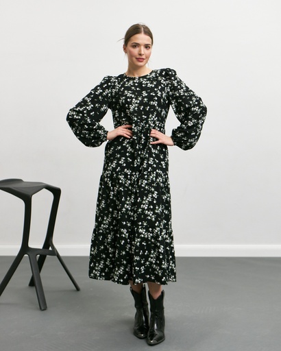 Сукня триярусна максі