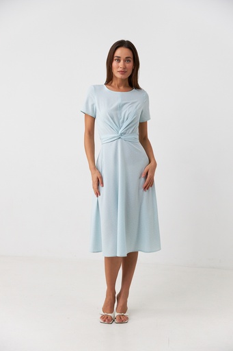 Dress with twist and short sleeves