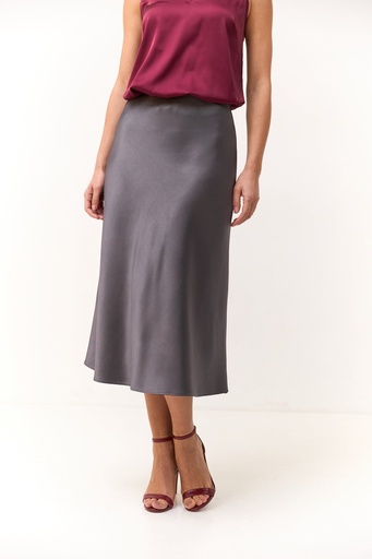 Silk-satin skirt