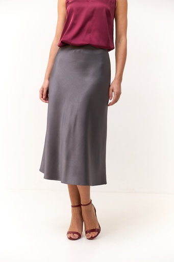 Silk-satin skirt