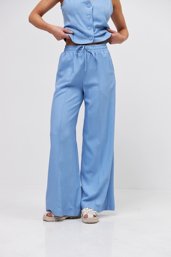 Pantaloni din in cu elastic
