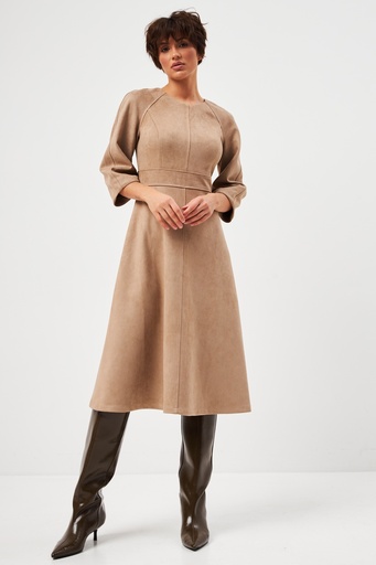 Rochie din piele întoarsă