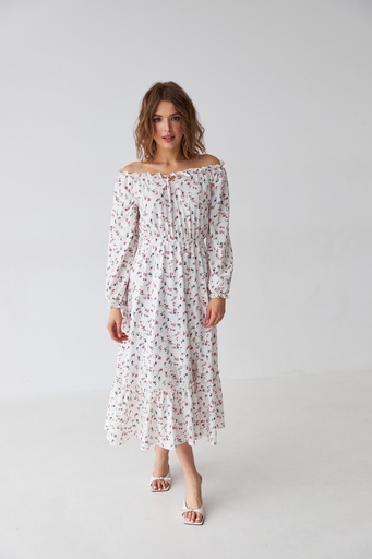 Сукня з довгим рукавом та відкритими плечима